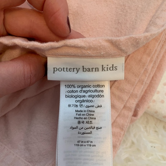 Pottery Barn Kids Flannel Pink Fawn Swaddle Baby Blankets. NWOT. - Picture 2 of 2